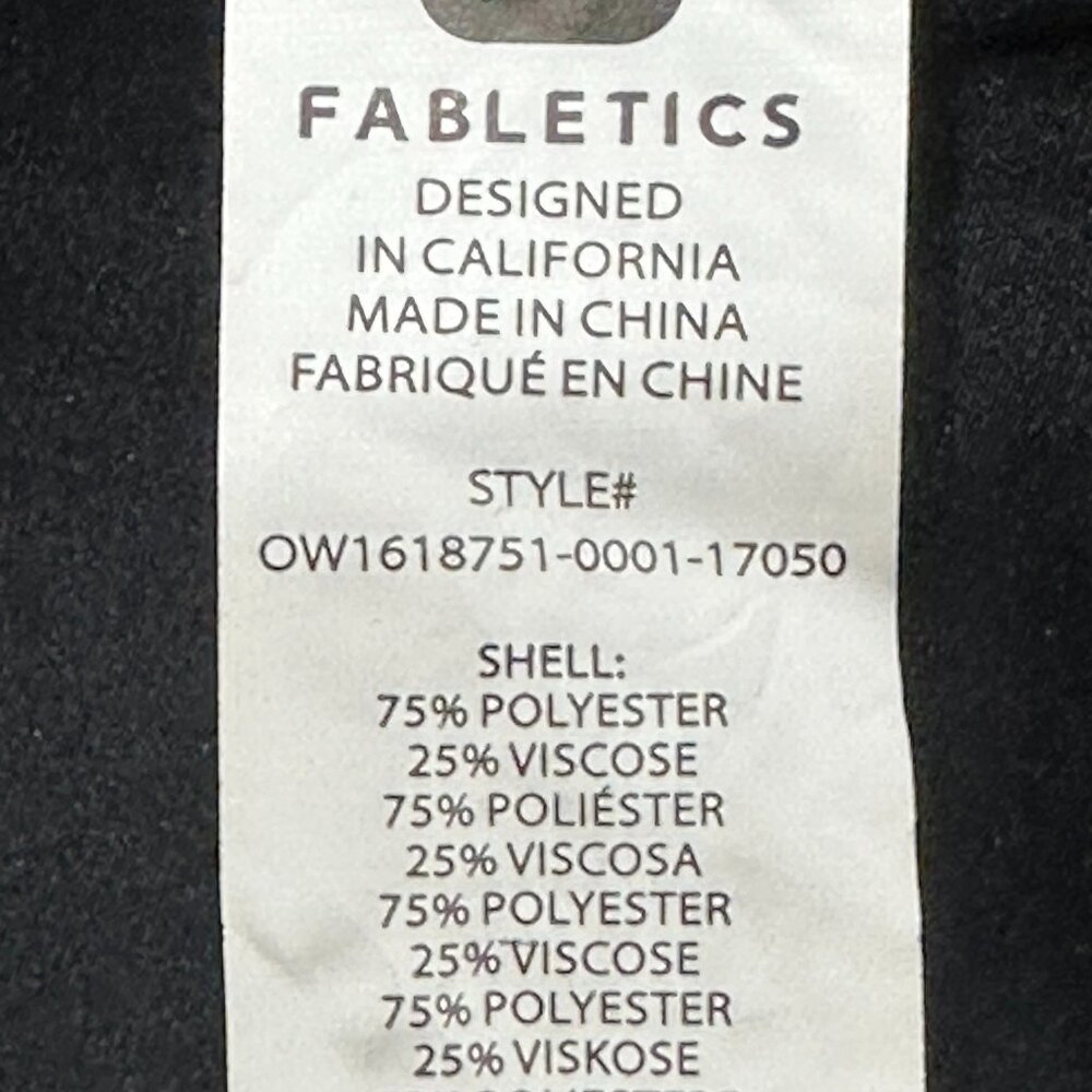 Fabletics Milano Coat Faux Leather Sleeve Size Large‎ Black Winter Lightweight - Picture 9 of 10